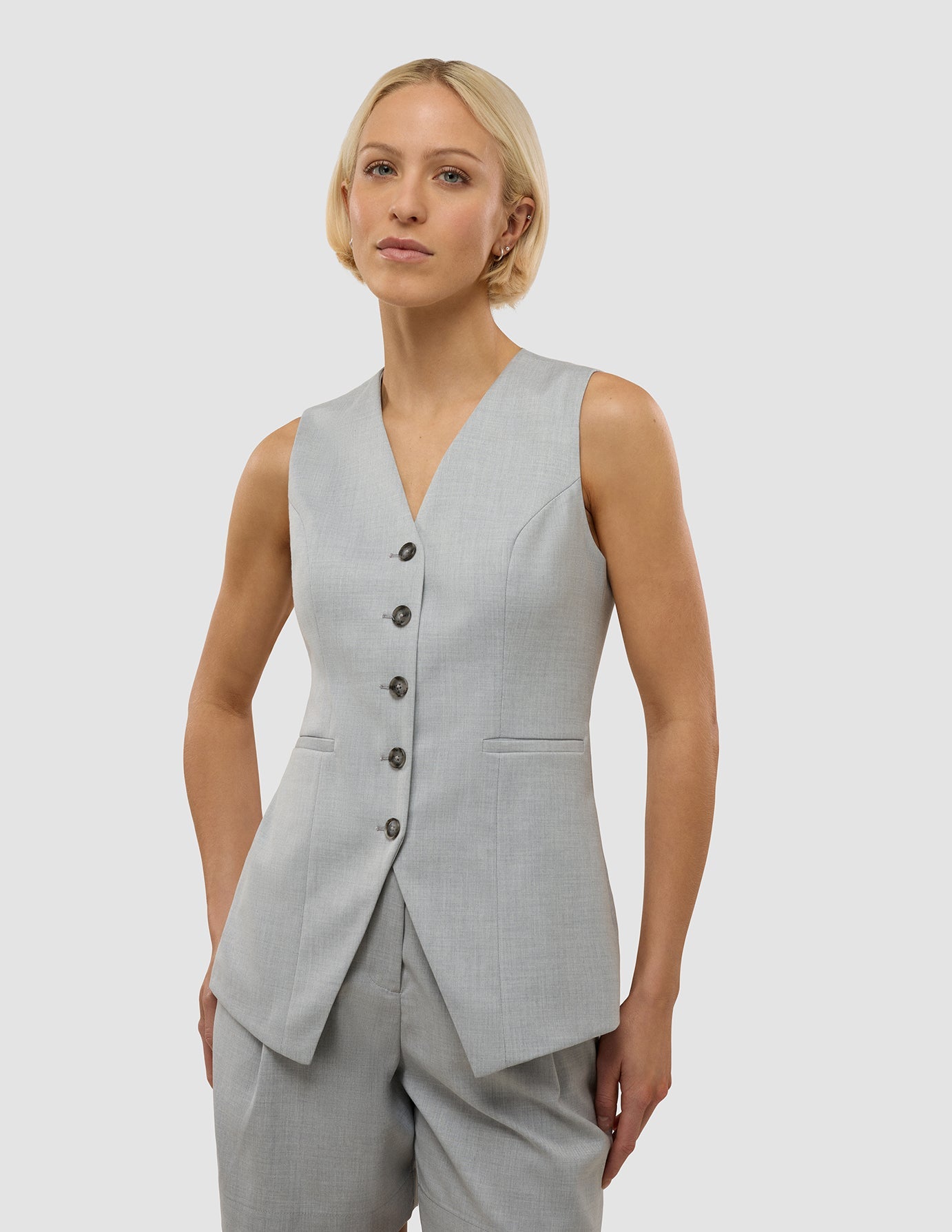 Women's Skye Long Vest Grey Pine Melange